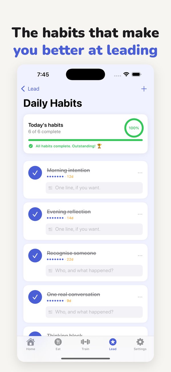 Lead: daily habits that build leadership qualities